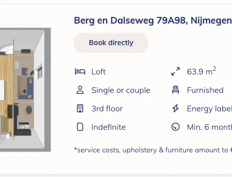 Rental property in Berg En Dalseweg 81B, Nijmegen