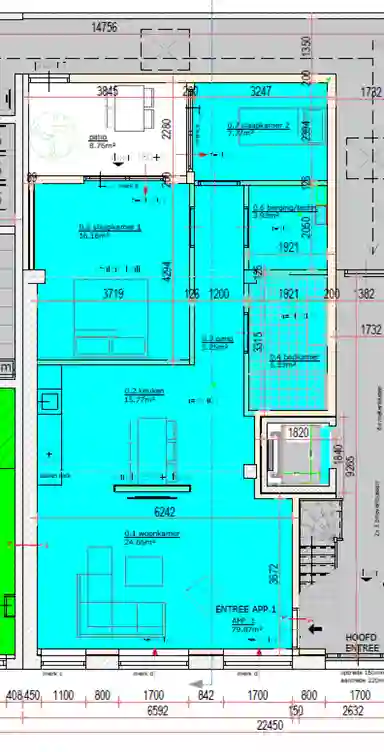 80m2 apartment to rent for 1350€/month in Stationsstraat, Sas van Gent
