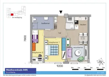 64m2 apartment to rent for 1000€/month in Westhavenkade 84N, Vlaardingen