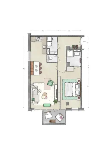 64m2 apartment to rent for 1112€/month in Prins Bernhardlaan 248, Alphen aan den Rijn