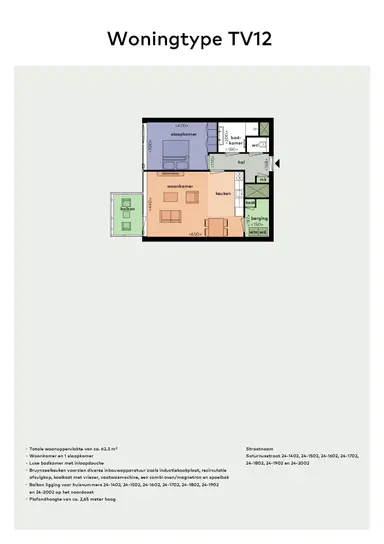 63m2 apartment to rent for 1240€/month in Saturnusstraat 24, Krommenie