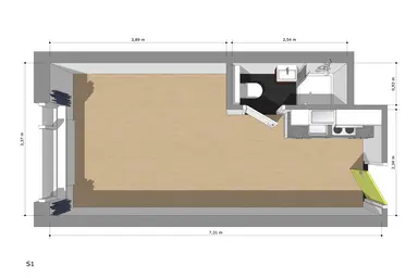 24.95m2 studio to rent for 812€/month in Grote Beerstraat 206n-17, Groningen