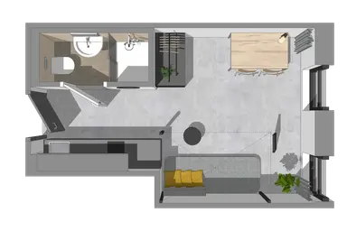 18m2 studio to rent for 912€/month in Maasboulevard 1C-15, Maastricht