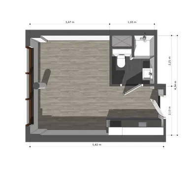 24.74m2 studio to rent for 975€/month in Koningin Marialaan, The Hague