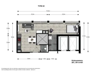 apartment 36τ.μ. προς ενοικίαση για 695€/μήνα στην περιοχή Markt 301, Hengelo