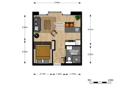 32m2 studio zu vermieten für 1257€/Monat in Spaklerweg 14E-1, Amsterdam