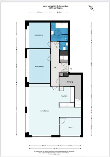 12m2 room te huur voor 1150€/maand in Joris Ivensplein, Amsterdam