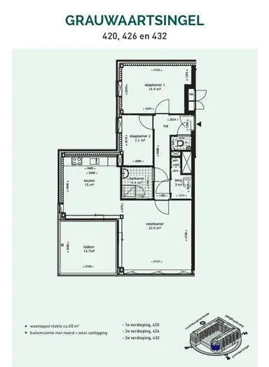 apartment di 79m2 in affitto a 1535€/mese a Grauwaartsingel 420, Utrecht