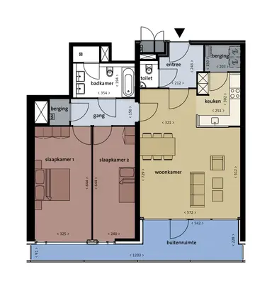 apartment di 109m2 in affitto a 1840€/mese a Lovensdijkstraat 11-C24, Breda