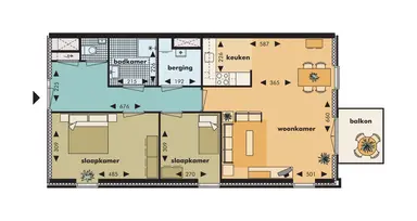 apartment 80τ.μ. προς ενοικίαση για 1185€/μήνα στην περιοχή Nieuw-Vennep