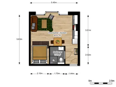 studio de 32m2 à louer pour 1257€/mois à Spaklerweg 14H-11, Amsterdam