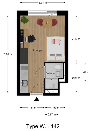 19m2 studio to rent for 477€/month in Duboisdomein 50E-19, Maastricht