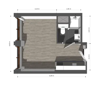 24.08m2 studio zu vermieten für 969€/Monat in Koningin Marialaan, The Hague