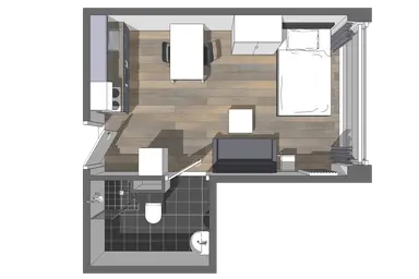 24.28m2 studio zu vermieten für 807€/Monat in Admiraliteitskade 40-107, Rotterdam