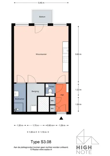 44m2 apartment to rent for 1092€/month in Bodestraat 297, Almere