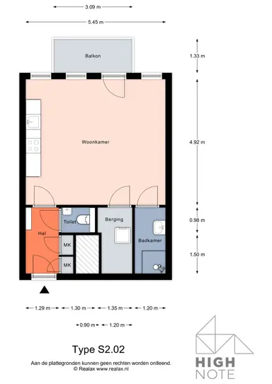 39m2 apartment to rent for 1072€/month in Bodestraat 517, Almere