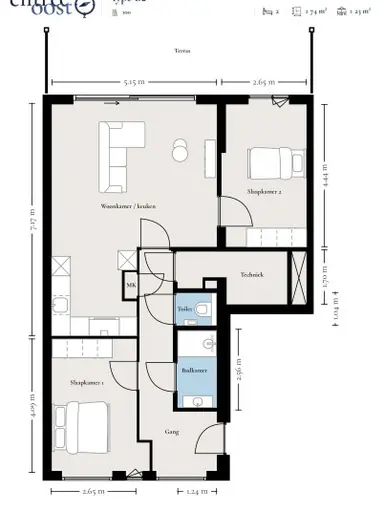 74m2 apartment in affitto per 1495€/mese a Monteverdistraat 102, Haarlem