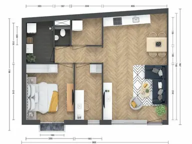 65m2 apartment to rent for 1095€/month in Markt, Roosendaal
