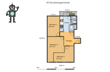 60m2 apartment zur Miete für 700€/Monat in Goudsewagenstraat, Rotterdam