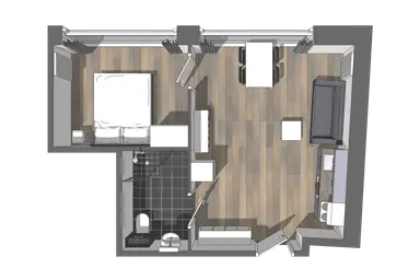 38.75m2 apartment to rent for 906€/month in Admiraliteitskade 50-801, Rotterdam
