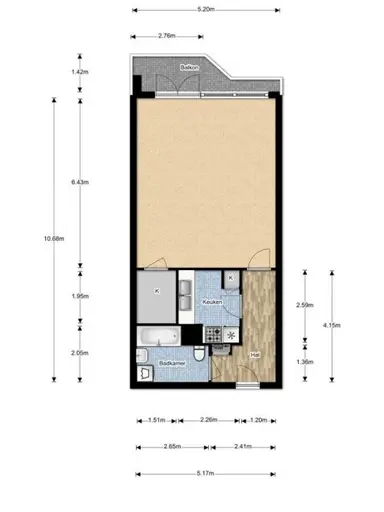 31μ² room προς ενοικίαση για 765€/μήνα σε Boslaan 9, Leidschendam