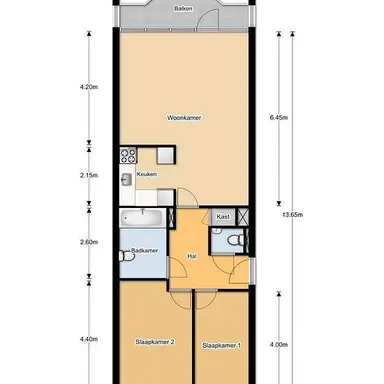 77μ² apartment προς ενοικίαση για 10012€/μήνα σε Londenstraat 72, Zoetermeer