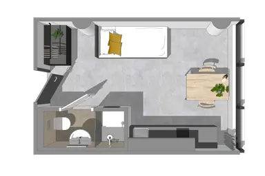 18m2 apartment in affitto per 734€/mese a Maasboulevard 1B-11, Maastricht