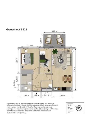 51m2 apartment to rent for 1340€/month in Grenenhout 8-328, Eindhoven