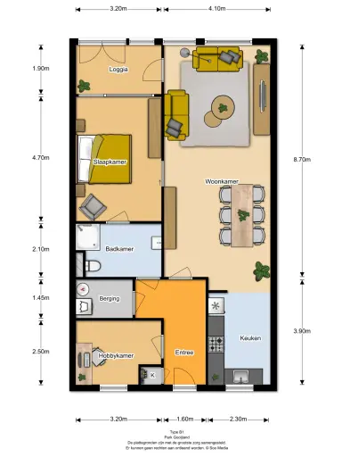 93μ² apartment προς ενοικίαση για 1330€/μήνα σε Bloemendalsweg 11F-25, Colmschate
