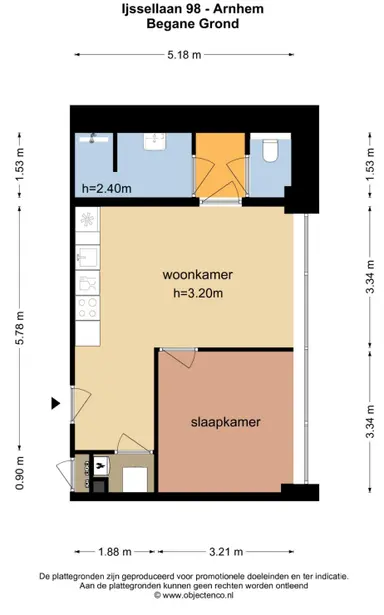 42m2 apartment te huur voor 927€/maand in IJssellaan 98, Arnhem