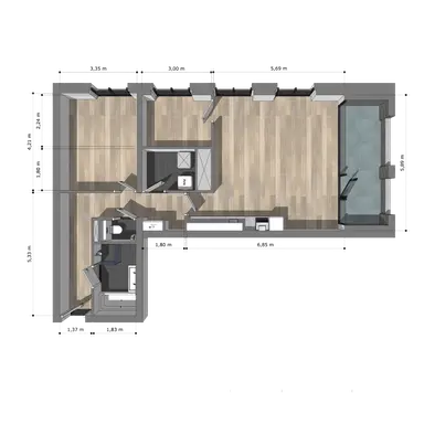 85m2 apartment to rent for 1416€/month in Busschuttenpoort 2A-01, Maastricht