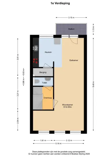 87m2 apartment à louer pour 2100€/mois à Leidsestraat 50-ZW, Haarlem