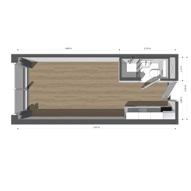 23.14μ² studio προς ενοικίαση για 821€/μήνα σε Oostersingel 14-31, Groningen