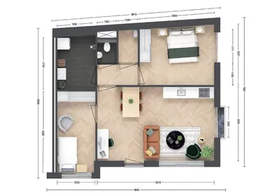 60m2 apartment to rent for 1160€/month in Markt, Roosendaal