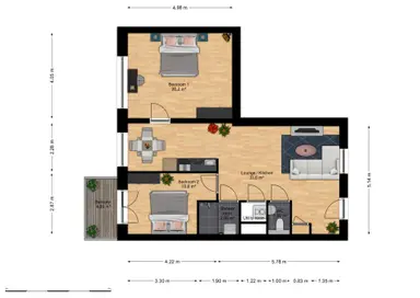 72m2 apartment to rent for 1763€/month in Philitelaan 67, Eindhoven