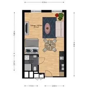 41m2 studio in affitto per 1225€/mese a Schipluidenlaan 506, Amsterdam