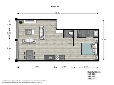 47m2 apartment to rent for 887€/month in Markt 311, Hengelo