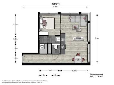 39m2 studio to rent for 921.45€/month in Markt 217, Hengelo
