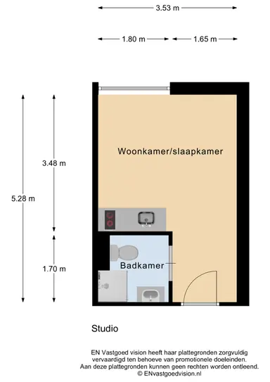 20m2 studio to rent for 690€/month in De Binderij 61H, Almere