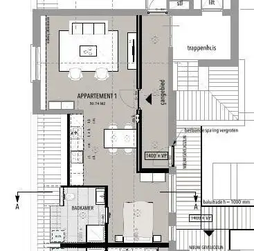 49m2 apartment zur Miete für 1695€/Monat in De Stadspoort, Eindhoven