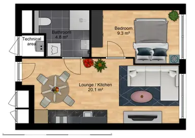 37m2 apartment in affitto per 1673€/mese a Jan van Galenstraat 600, Amsterdam