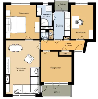 74m2 apartment to rent for 1267€/month in Paterswoldseweg 463, Groningen