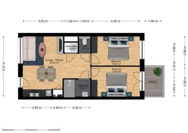 53μ² apartment προς ενοικίαση για 1258€/μήνα σε Philitelaan 67, Eindhoven