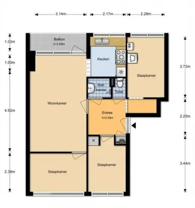 63m2 apartment to rent for 890€/month in Lindestraat 13, Alphen aan den Rijn