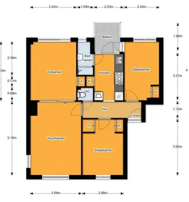72μ² apartment προς ενοικίαση για 860€/μήνα σε Oosterengweg 4-25, Hilversum