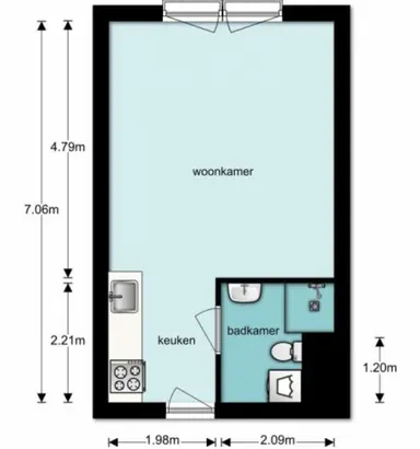 32m2 room zur Miete für 870€/Monat in Europaplein 22, Utrecht