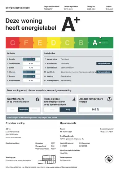 102m2 apartment in affitto per 1700€/mese a Luzernevlinder 35, Utrecht