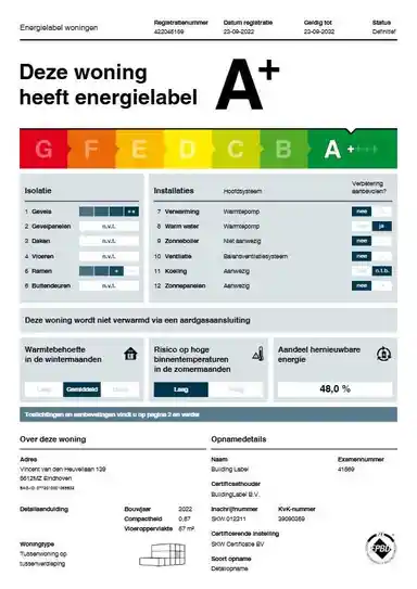 57μ² apartment προς ενοικίαση για 1375€/μήνα σε Vincent van den Heuvellaan 139, Eindhoven