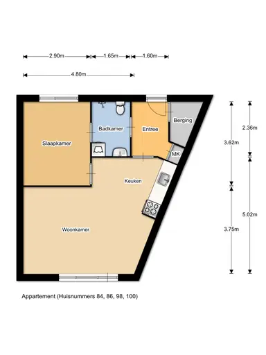 47m2 apartment to rent for 768€/month in Korenbloemstraat 84, Hoogblokland