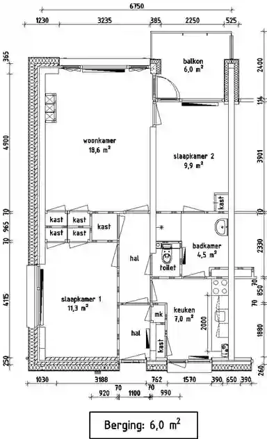 57.3μ² Διαμέρισμα προς ενοικίαση για 666.17€/μήνα σε Schoenerstraat 232, Den Helder